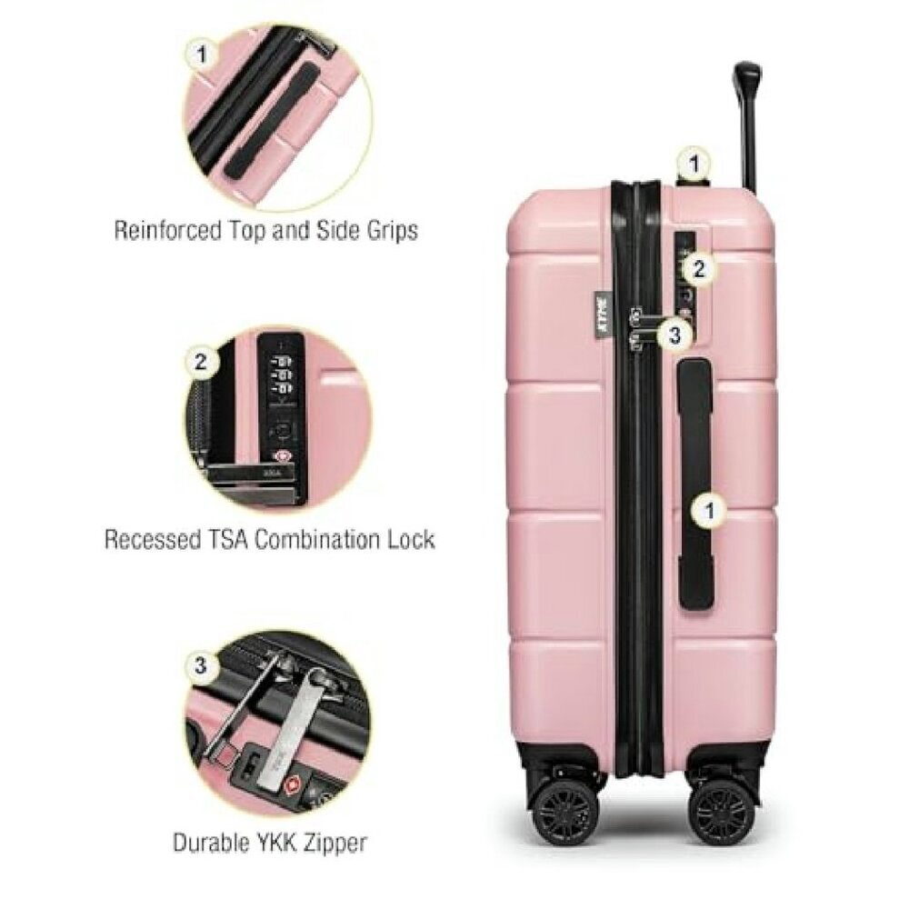 22 Inch Hardshell Carry-On Luggage with TSA Lock & Cup Holder - Picture 7 of 7